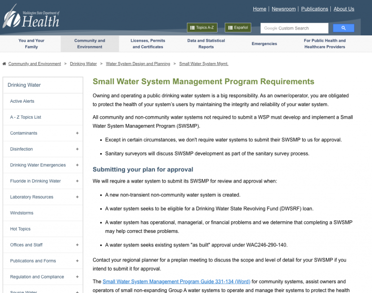 Small Water System Management Program Requirements Southwest Environmental Finance Center